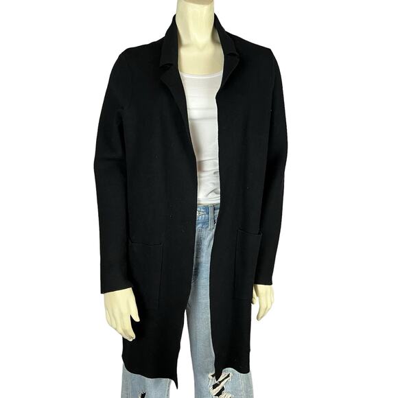 RDI Womens sweater Open Front Jacket Cardigan Black S Small Pockets - Picture 6 of 12